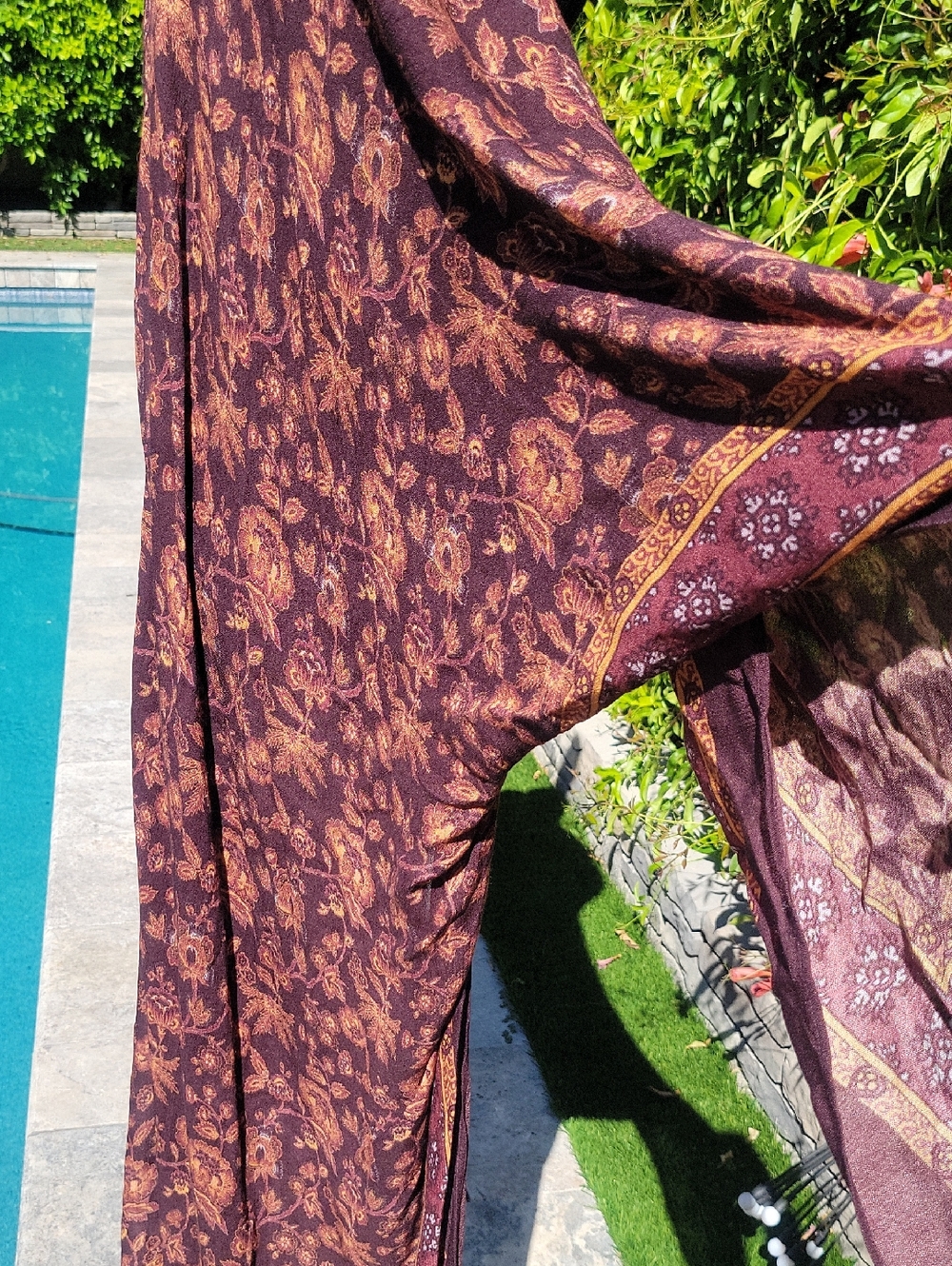 Sundance Long Kimono, Browns And Burgandy Boho Vibes - Picture 7 of 13